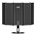 Aokeo Microphone Isolation Shield, Foldable Mic Shield with Triple Sound Insulation, Reflection Filter with 3/8