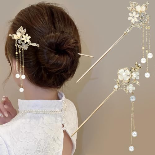 2Packs Chinese Hair Sticks for Buns Hair Chopsticks for Women and Girls