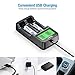 POWXS LCD Universal Battery Charger for 3.7V Li-ion Rechargeable Battery 18490 18350 17670 17500 16340(RCR123) 14500 Lithium Batteries and Ni-MH Ni-CD Rechargeable AA AAA Batteries