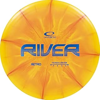 Latitude 64 Retro Burst River Distance Driver Disc Golf Disc | Maximum Distance Frisbee Golf Disc | Easy to Throw for Beginners | 170g Plus | Stamp Color and Burst Pattern Will Vary (Orange)