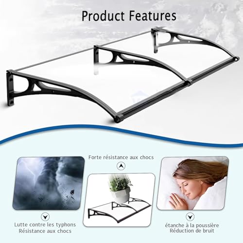 Toldo para patio y terraza de 60x240 cm moderno protector UV 4