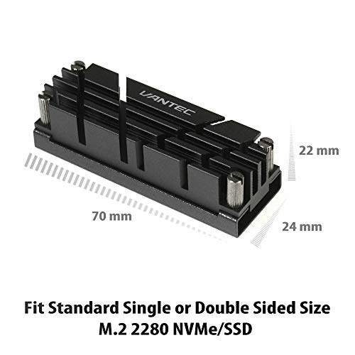 Image of Vantec ICEBERQ M.2 NVMe /SSD Heat Sink with Thermal Pad (HS-NVME150-BK, Black)