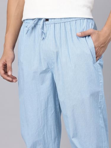 Image of Majestic Man Men's Pure Cotton Small Checks Lounge Pyjama | Comfort Fit | 3 Pockets | Front Zip Closure