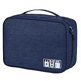 GaiRen Referee Headset Organizer Bag, Fit 4 Pack V4/V6/FBIM Electronics Accessories Carrying Case for Referee Communication System for Cable Charger Volleyball Soccer Ref Officials (Dark Blue)