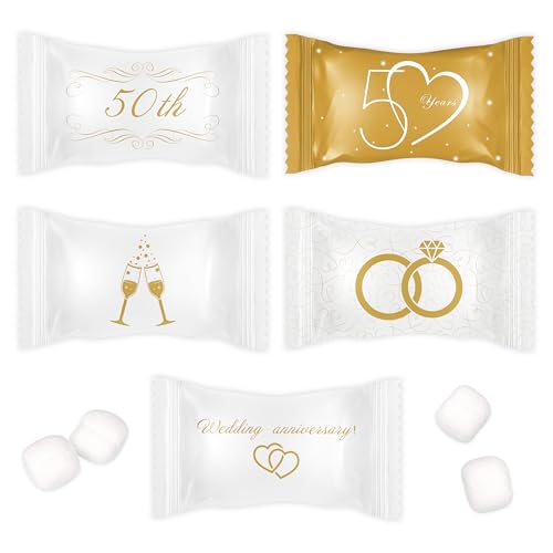 50th Wedding Anniversary Buttermints Individually Wrapped Mints