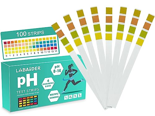 Ph Test Strips For Women Body Urine Drinking Water Pool Hot Tub Spa, 100 Strips Ph.0-14 Alkaline Acid Level Ph Testing Tester For Humans Saliva Pet Food Diet Soil Ph Monitoring With Storage Case #TOP23