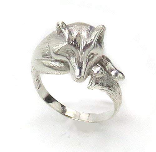 silver wolf ring
