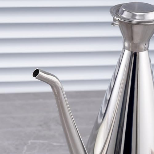 Dispensador de aceite para cocina con recipiente de acero inoxidable y tapa 5