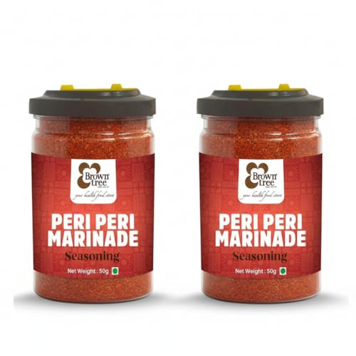 Image of Browntree Popcorn Seasoning-Peri Peri Marinade -Pack Of 2-100g | Each Pack 50g| Spicy & Tangy Popcorn Flavour for Movie Nights & Snacks