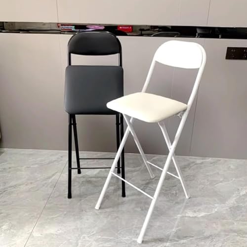 Tabouret de cuisine pliable blanc 70 cm pour optimiser un studio - 7