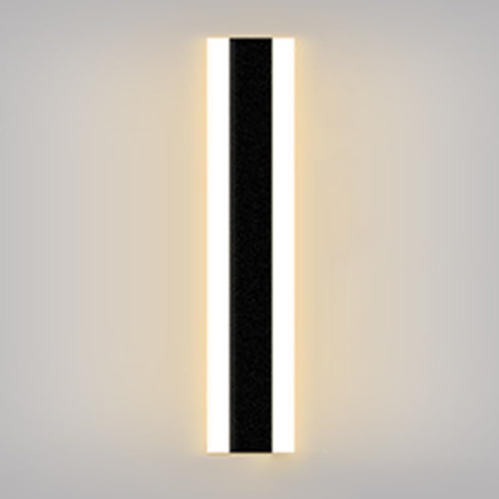 HCZKIUJY Black Outdoor Wall Light LED Linear Wall Sconce Lighting Exterior Wall Lamp Minimalist Long Strip Sconces Outside House Lamps for Garden Patio Porch Wall Wash Lights (40cm)