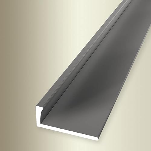 PROVISTON Profilo di finitura, larghezza: 22,5 mm, altezza: 10,3 mm, lunghezza: 2500 mm, alluminio anodizzato, profilo non perforato, acciaio inox, non forato