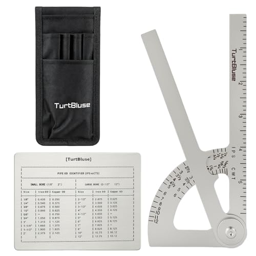 TurtBluse Pocket Pipe Caliper 3PCS Set, 304 Stainless Steel Pipe Measuring Tool up to 12