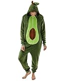 NEWCOSPLAY Unisex Adult Avocado Onesie Pajamas Animal One Piece Costume Cosplay Sleepwear (Avocado, Medium)