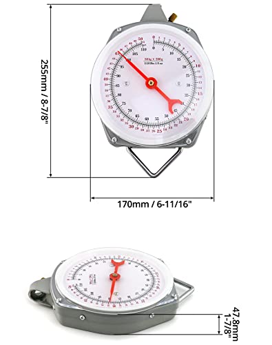 qwork precision hanging scale 110lbs  50kg capacity dual unit heavy duty
