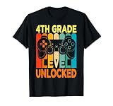 Hello 4th Grade Level Unlocked Video Game Back to School Boy T-Shirt