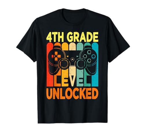 Hello 4th Grade Level Unlocked Video Game Back to School Boy T-Shirt