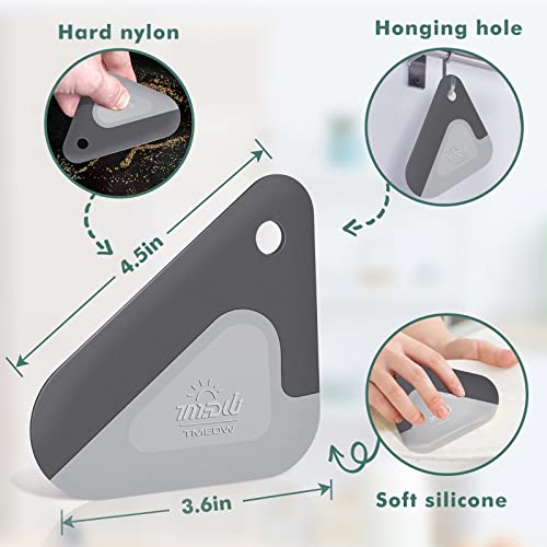 Food Scraper, 2-In-1 Pot And Pan Dish Scraper, Nylon And Silicone, Kitchen Scraper Tools For Cast Iron Skillets, Cookware, Dishes, Pans And Pots, Heat Resistant, Set Of 3 #TOP1