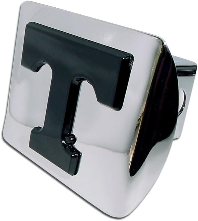 Elektroplate University of Tennessee Volunteers Chrome with Black Power “T” Emblem NCAA Metal Trailer Hitch Cover Fits 2 Inch Auto Car Truck Receiver