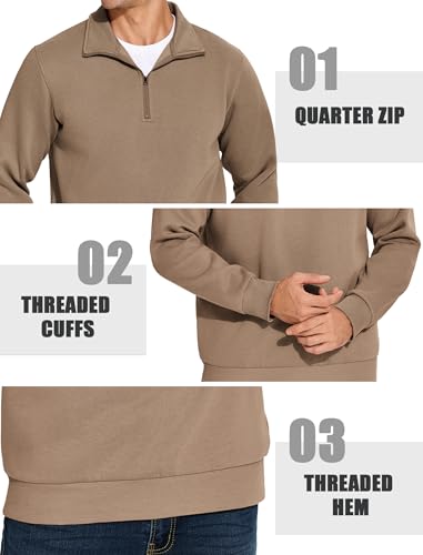 PINSPARK Men's Quarter Zip Pullover Sweatshirts Mock Neck Casual Long Sleeve Fall Winter Warm Fleece Cotton Sweatshirt4