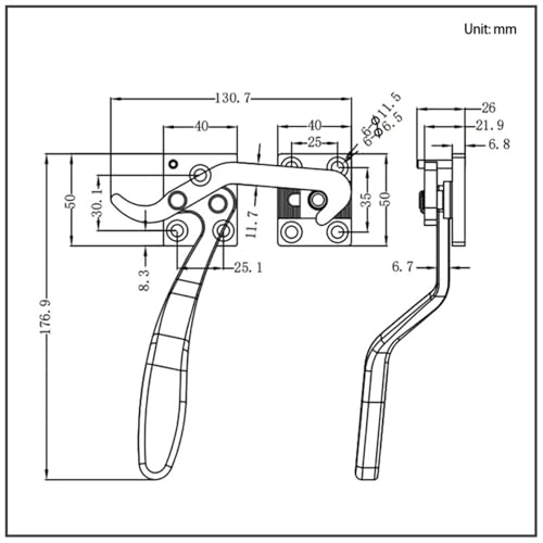 Poignée de verrouillage de précision inox mécanique de serrage rotative - 7