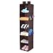 Magicfly Hanging Closet Organizer with 4 Side Pockets, 6-Shelf Collapsible Closet Hanging Shelf for Sweater & Handbag Storage, Easy Mount Hanging Clothes Storage Box, Brown