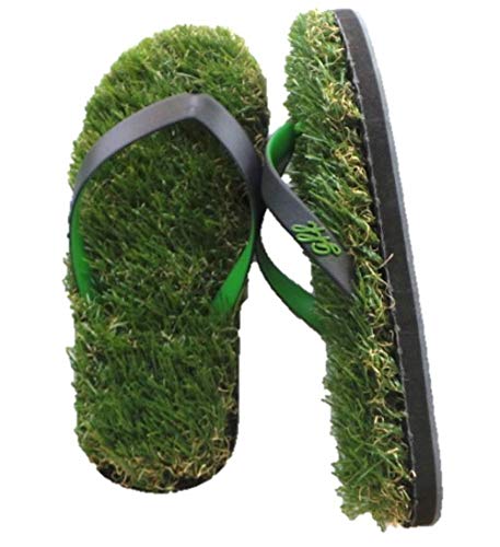 GFF Grass Flip Flops, Small (7.5-9), Black Green