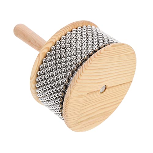 SUPVOX Metal Cabasa Percussion for Educational Wooden Handle Musical Instrument Safe and Smooth Design for Rhythm Play for Boys and Stimulates Coordination and Auditory Skills