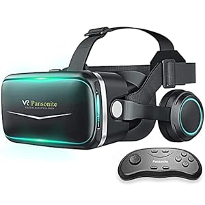 Pansonite Vr Headset with Remote Controller[New Version], 3D Glasses Virtual Reality Headset for VR Games & 3D Movies…