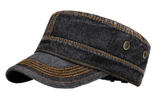 Casquette militaire en coton délavé style cadet ajustable pour homme et femme