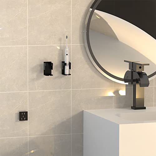 Dodamour 2 Packs Toothbrush Holder Wall Mounted, Electric Toothbrush Storage Organizer Stand Rack, Self Adhesive Toothbrush Hanger For Shower(Black) #TOP3