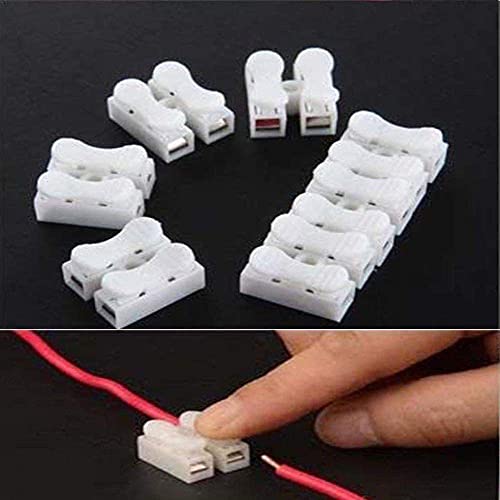 Image of Diy Crafts 10235 6950 Spring Wire Connector Splice Cable Clamp Terminal 2 Way Led Strip, 10 X 30 X 15 Cm, Multicolor, 10 Piece