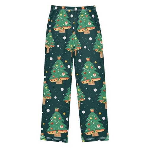 visesunny Boys' Pants Pizza Christmas Tree Jogger Pants Elastic Waist Long Bottoms Trousers with Pockets