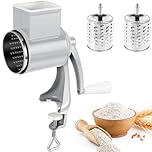 Grain Mill Manual Stainless Steel Cereal Mill Machine with Table Clamp Hand Crank Food Grinder with 2 Replacement Blades Reusable Multifunctional Hand Coffee Grinder for Nut Spice Wheat Coffee Kitchen