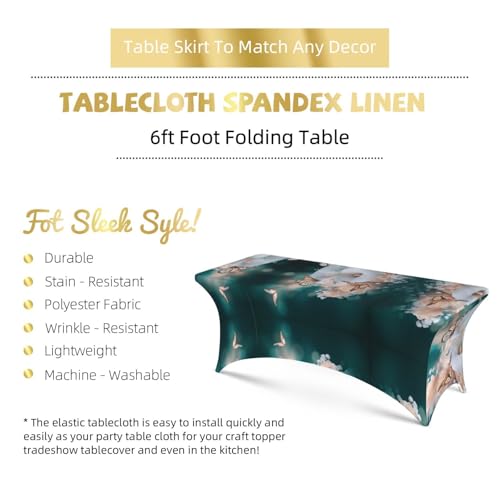 Nappe fleur et papillon extensible 1,8 m avec housse de coin pour table de jardin
