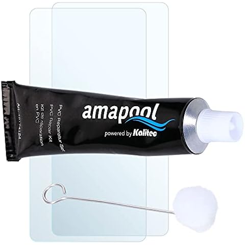 Amapool PVC-Pool Reparaturset Unterwasser 4-teilig I Unterwasserkleber I Unterwasserreparatur-Set I für trockene und nasse Flächen I Poolflicken Set I Swimmingpool Reparatur Cover