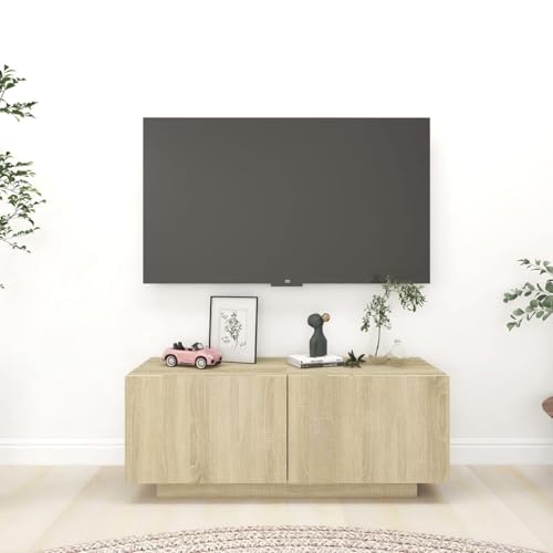 ShGaxin Meuble TV, meubles de salon, salle à manger moderne, meuble TV de salon, salon moderne complet, aggloméré couleur chêne sonoma 100 x 35 x 40 cm