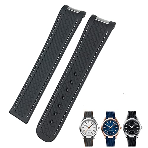 [SKXMOD] 19mm 20mm J[uGho[EHb`oh IK V[}X^[ 300 AT150 ANAe 8900 Xs[h}X^[ VREHb`Xgbvc[p(Black White No clasp,19mm)