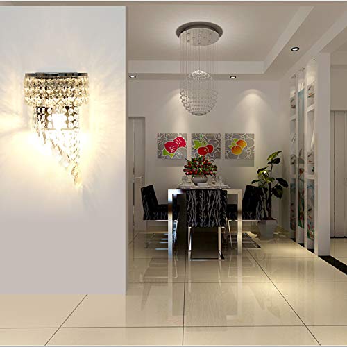 Apliques de Pared de Cristal K9 Modernos con Base E14 para Pasillo y Salón 5