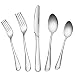 60 PCS Silverware Flatware Set with Dinner Knives, Forks and Spoons of Dessert & Dinner, Anti-rust Stainless Steel Cutlery Set Modern Kitchen Tableware Dinnerware by Umite Chef