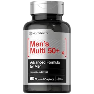 Horbaach Men’s Multivitamin 50 Plus | 60 Caplets | Non-GMO & Gluten Free Supplement