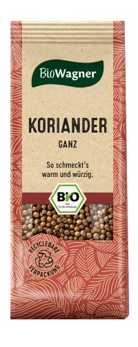 BioWagner - Bio Koriander ganz | würziges Aroma für süße oder pikante Gerichte | naturbelassene Bio-Zutaten | recyclebare Verpackung | 25 g