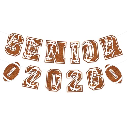 Football Graduation Party Decorations Senior Night 2026 Banner,Senior 2026 Graduation Party Banners Football Sport Theme Party Supplies