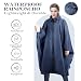 Sensong Regenponcho für Damen, Unisex Regenjacken Regencape, Wasserdicht mit Kapuze und Reißverschluss Wiederverwendbar Regenmantel für Wandern Camping Radfahren Reisen Dunkelblau