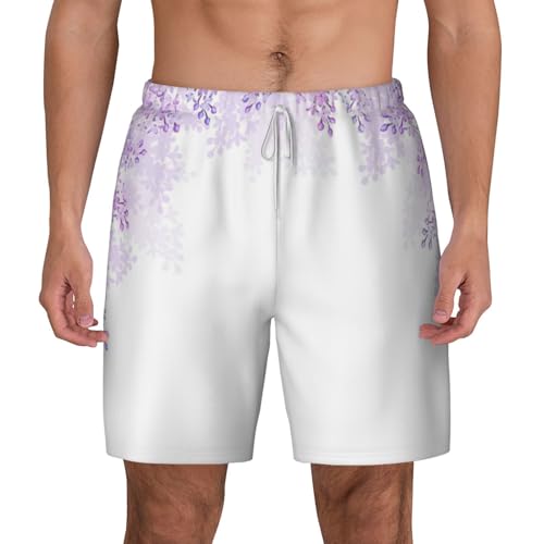 Short de bain respirant à séchage rapide homme motif fleurs lilas