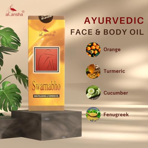 Image of AKANSHA Swarnabho Ayurvedic Natural Face and Body Oil (100ml)