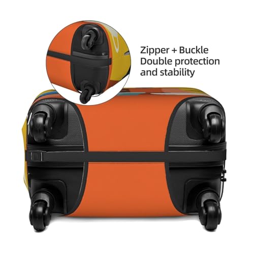 Cups Orange Coffee Pot Mid-Century Elastic Travel Luggage Covers Dustproof Scratch-Resistant Suitcase Protector Fit 22-24 Inch2