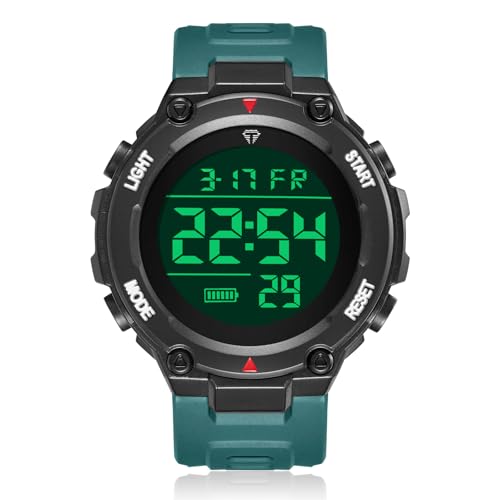 CIVO Reloj Hombre Digital Deportivo: Militar Reloj de Pulsera Grandes Impermeable LED - Azul Correa Silicona