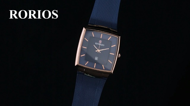 Orologio Uomo RORIOS Classico Quadrato Ultra Sottile – Movimento Quarzo, Cinturino In Acciaio Inox, Data, 30 Metri Water Resistant - 3