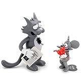 KidRobot The Simpsons Itchy & Scratchy Grayscale Vinyl Figures